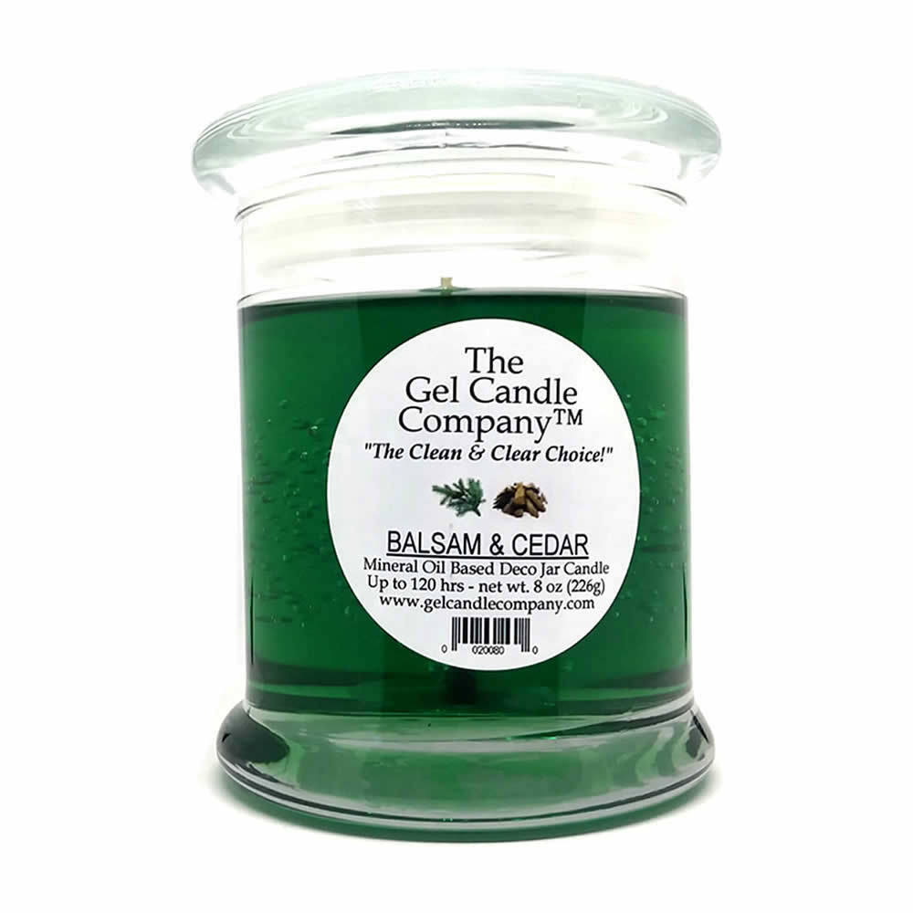 Balsam & Cedar Scented Gel Candle up to 120 Hour Deco Jar - Click Image to Close