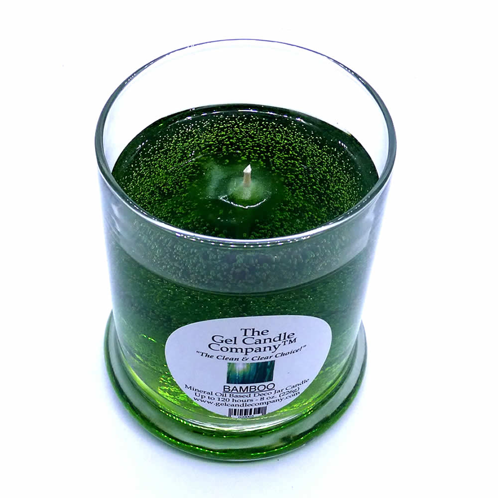 Bamboo Scented Gel Candle up to 120 Hour Deco Jar - Click Image to Close