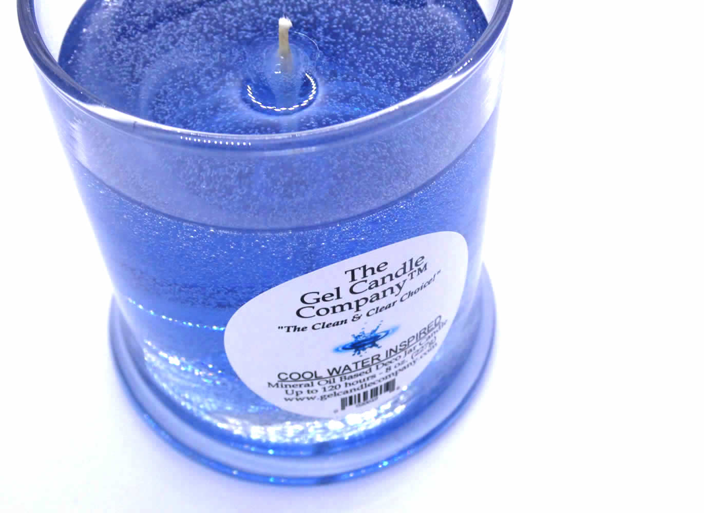 Cool Water Inspired Scented Gel Candle up to 120 Hour Deco Jar - Click Image to Close