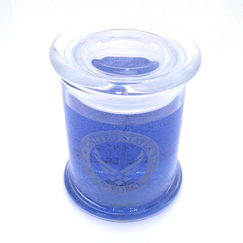 US Air Force Etched Glass COOL WATER INSPIRED Scented Gel Candle - Click Image to Close