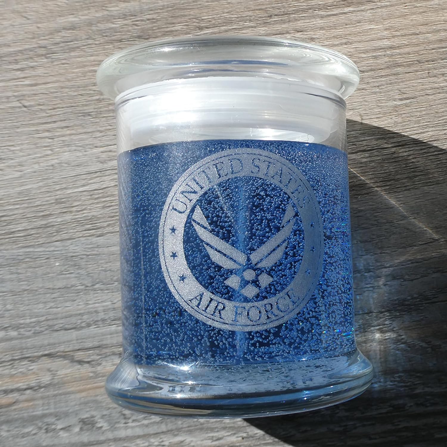 US Air Force Etched Glass COOL WATER INSPIRED Scented Gel Candle