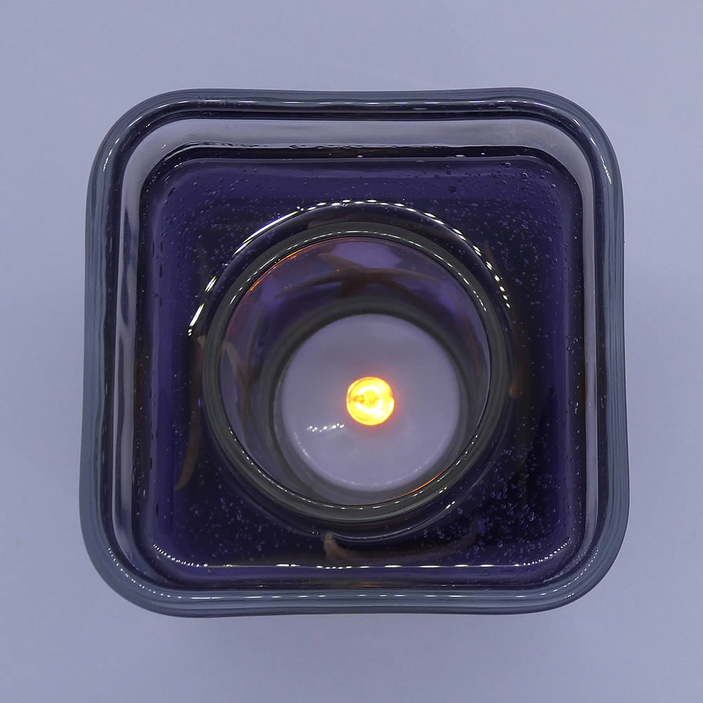 Flameless Ocean.Purple Starfish Gel Forever Candle - Cube - Click Image to Close