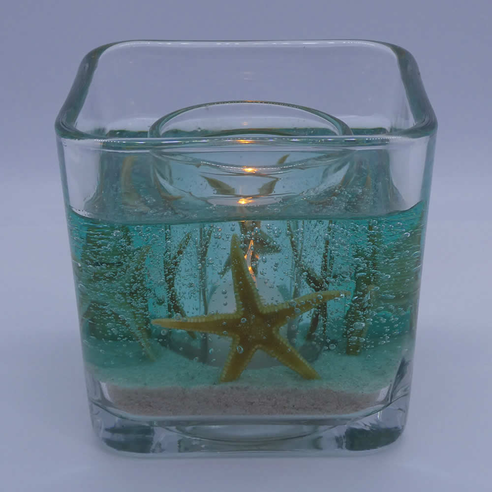 HANDMADE Ocean Gel Candle With Sea Shells & Sand, Gel Candle in Beautiful  Reusable Glass, Gift Candles STARFISH Candle, Ocean Breeze Candle 