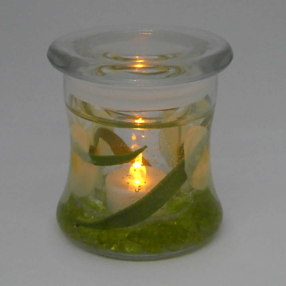 Flameless White Orchid Forever Candle Design - Click Image to Close