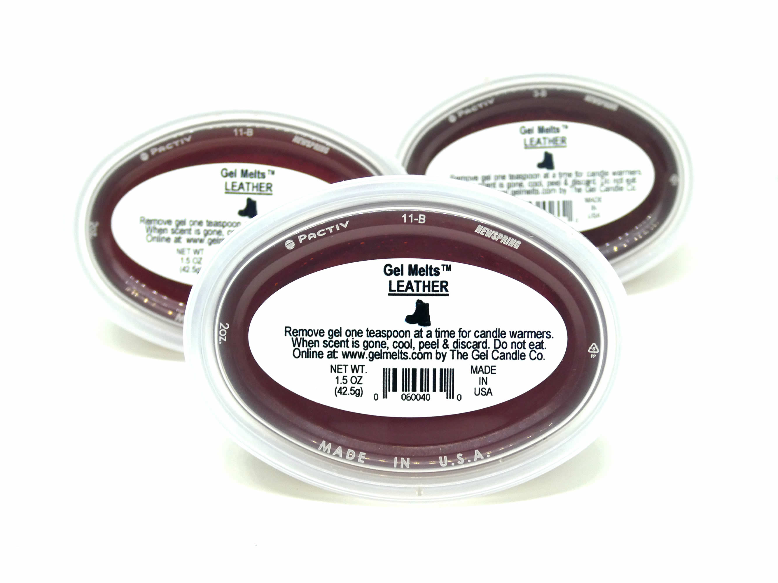 Leather scented Gel Melts™ for warmers - 3 pack