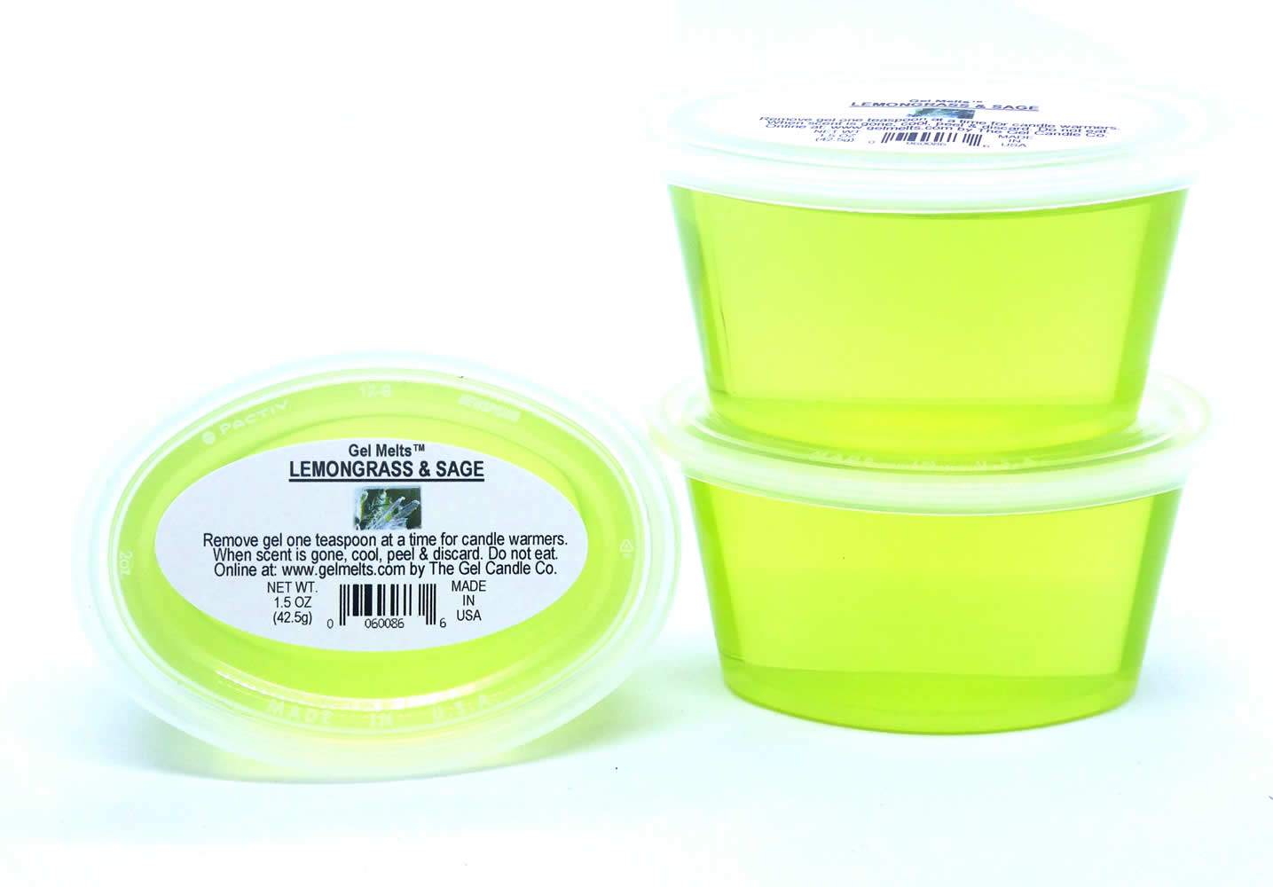 Lemongrass scented Gel Melts™ Gel Wax for warmers - 3 pack - Click Image to Close