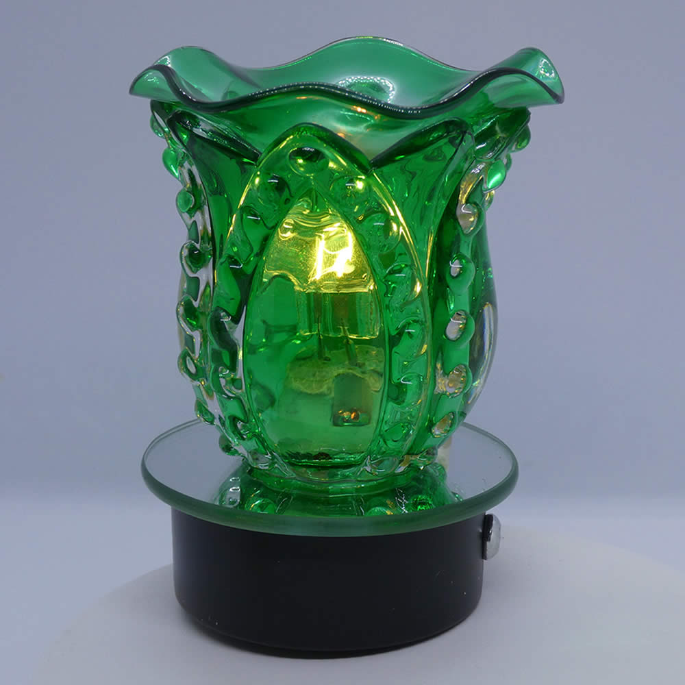 Green Crown Glass Plugin Warmer Oil Touch Dimmer Control