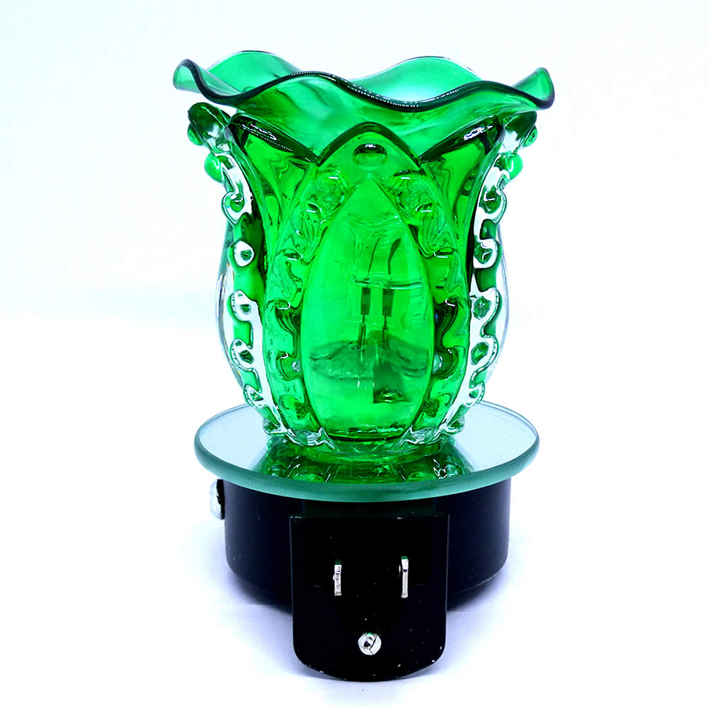 Green Crown Glass Plugin Warmer Oil Touch Dimmer Control