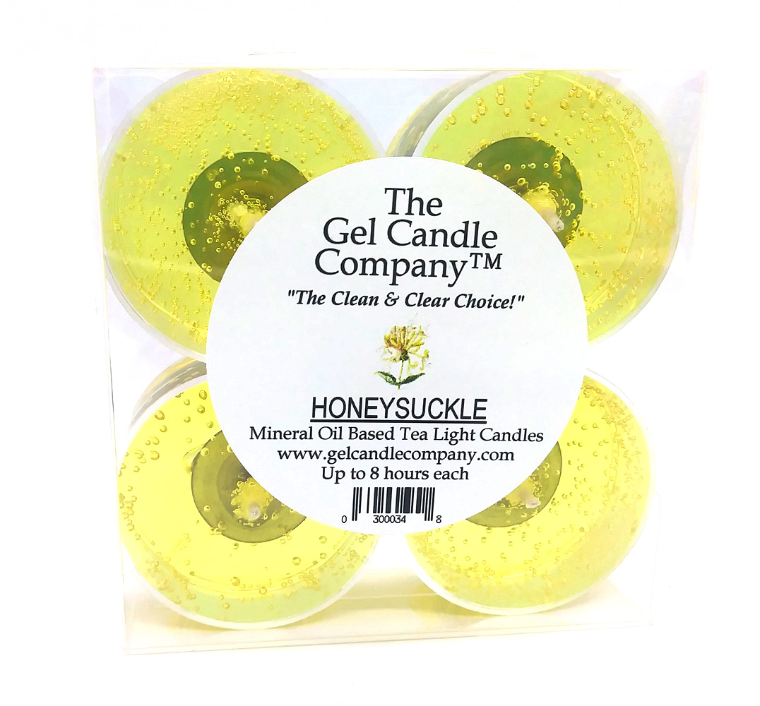 Honeysuckle Scented Gel Candle Tea Lights - 4 pk. - Click Image to Close