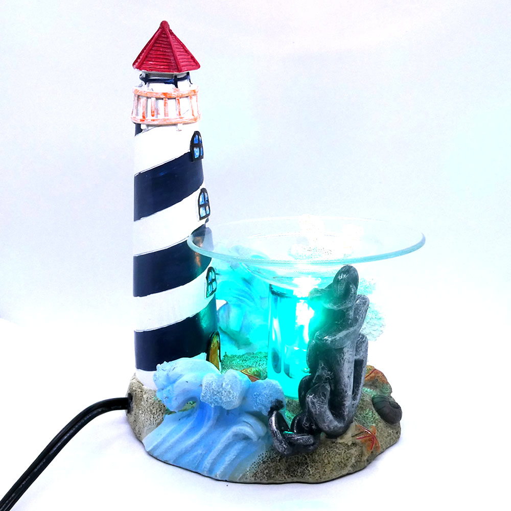 Lighthouse Figurine Statue Oil Melt Warmer On Dimmer - Click Image to Close