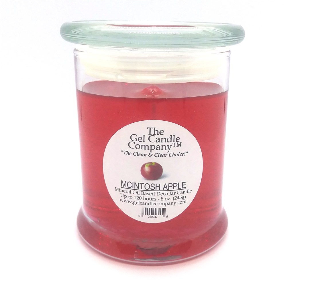 Mcintosh Apple Scented Gel Candle up to 120 Hour Deco Jar - Click Image to Close