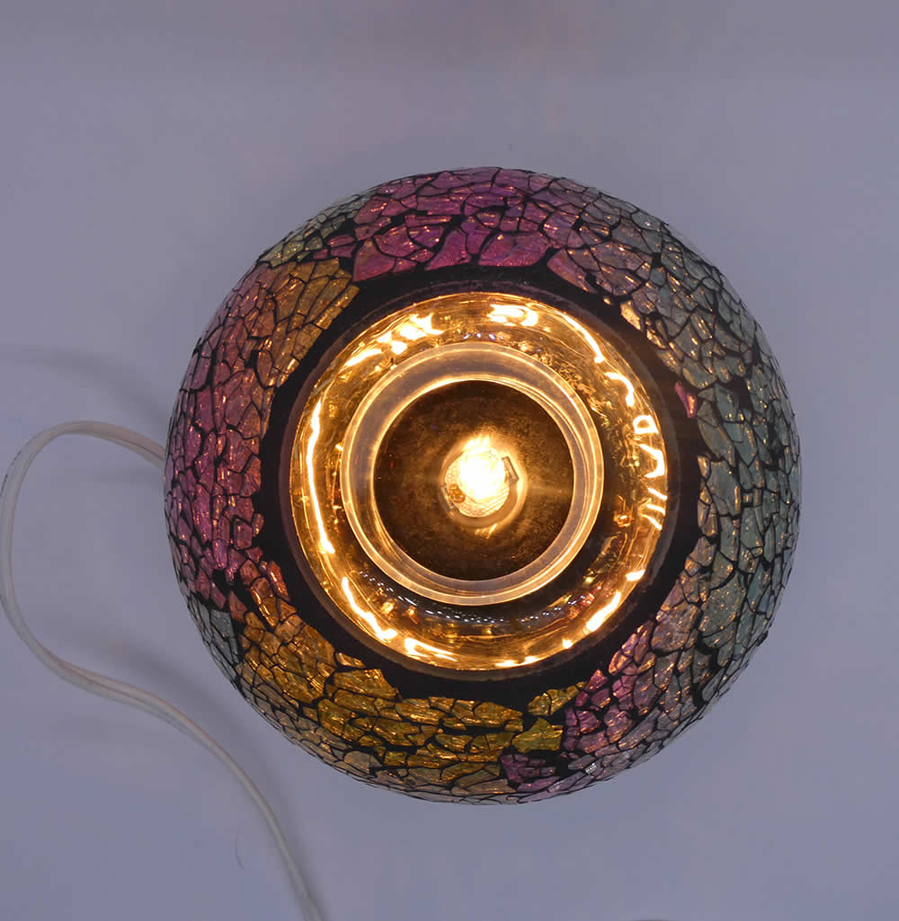 Elegant Cracked Glass Aroma Lamp Warmer - Multi Color Pastels