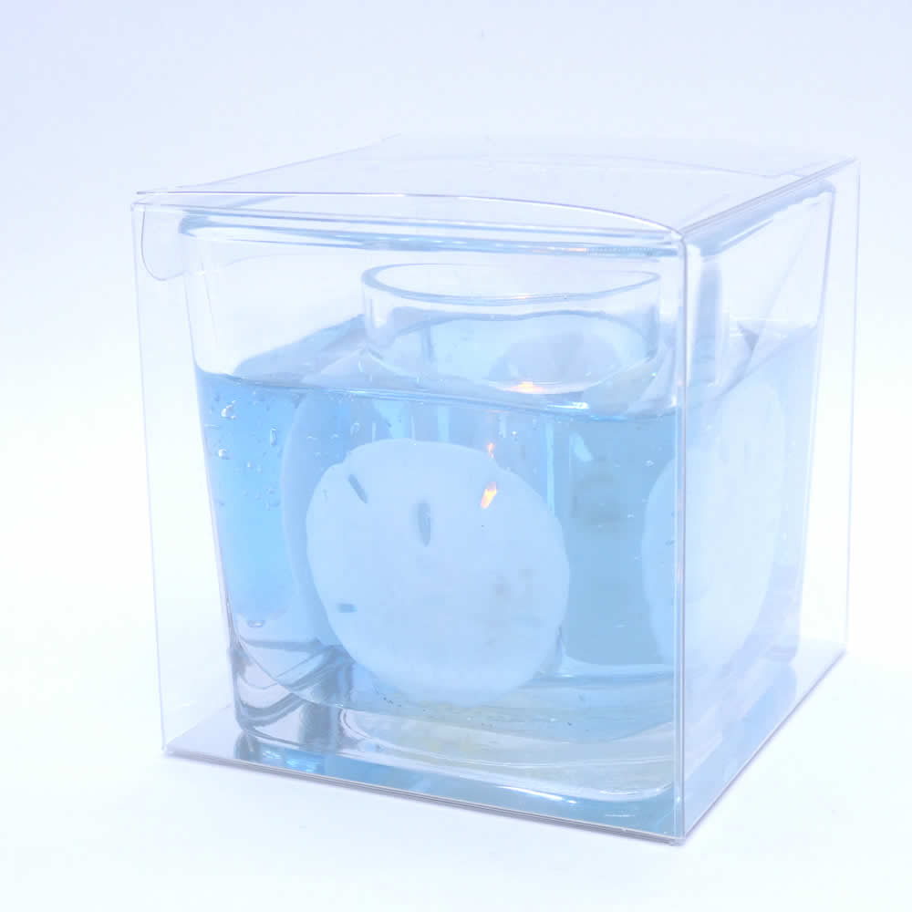 Sand Dollar Flameless Forever Candle Cube With LED Tea Light - Click Image to Close