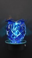 (image for) Glass Diamond Style Plug-in Warmer and Night Light w/dish - Blue