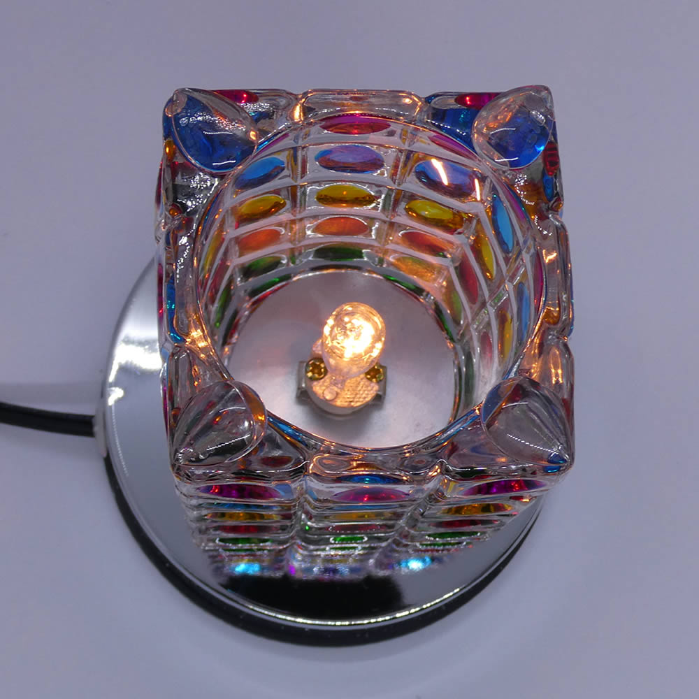 Clear Glass Rainbow Aroma Warmer Oil Melts Touch Activation - Click Image to Close