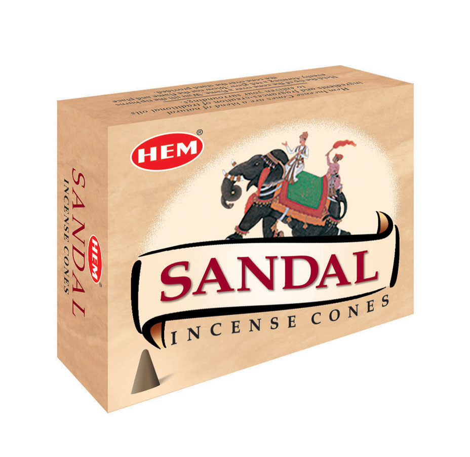 Sandal - Box of 10 Incense Cones - Click Image to Close