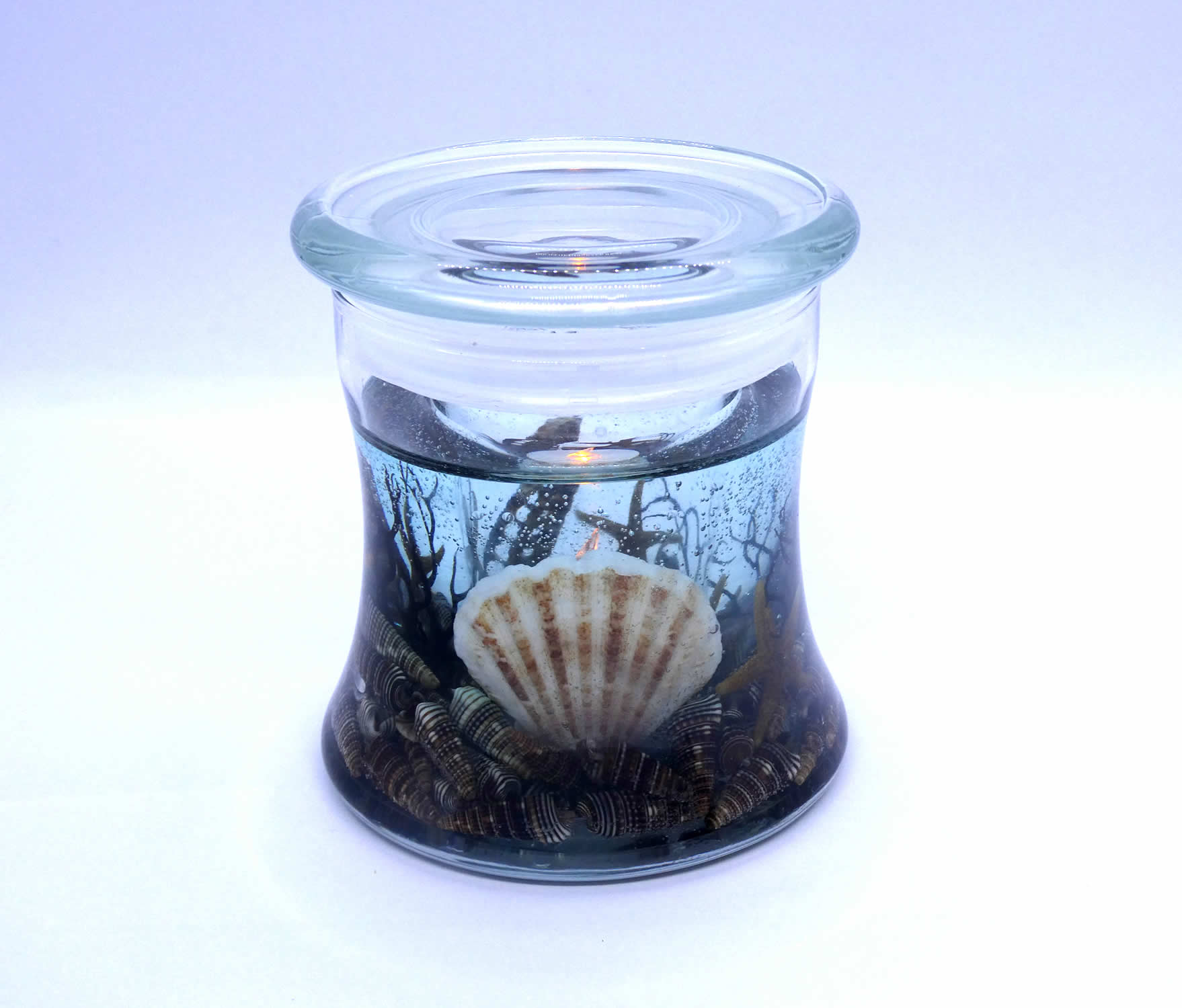 Fans Of The Sea Hour Glass Flameless Forever Candle w/ LED - Click Image to Close