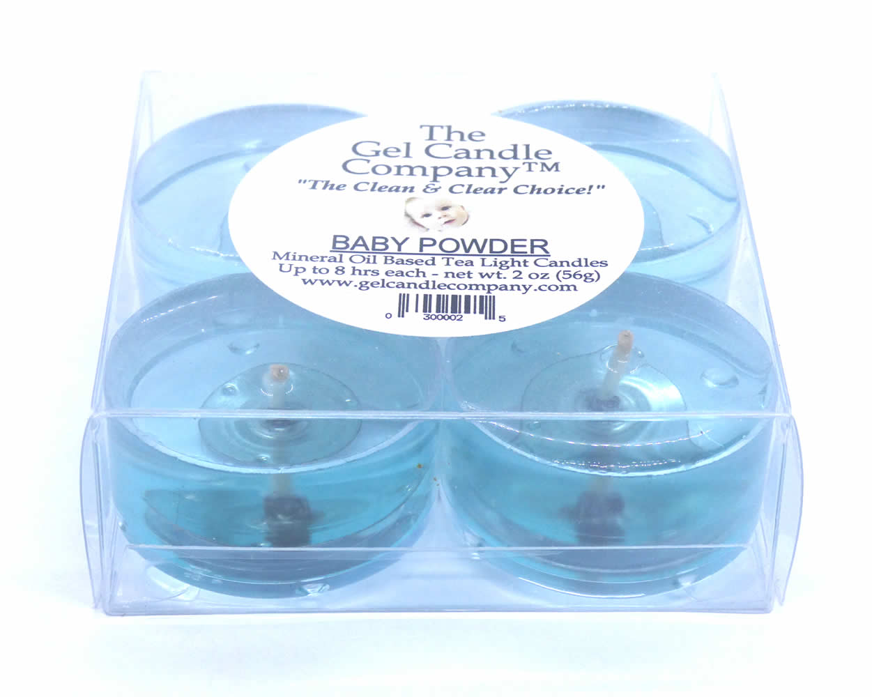 Baby Powder Scented Gel Candle Tea Lights - 4 pk. - Click Image to Close