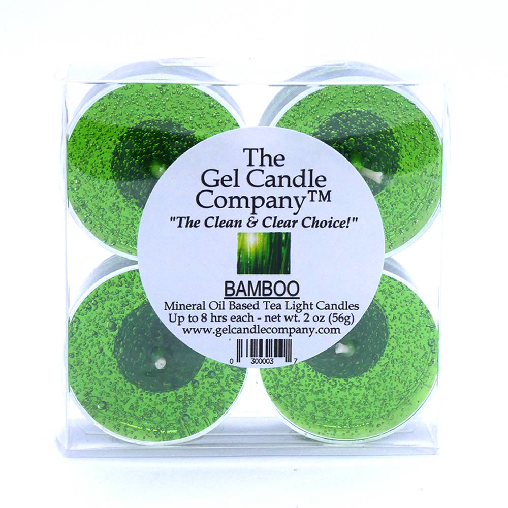 (image for) Bamboo Scented Gel Candle Tea Lights - 4 pk.