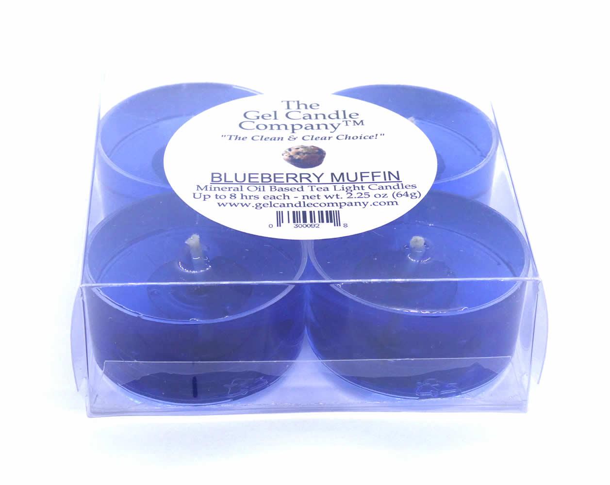 Blueberry Muffin Scented Gel Candle Tea Lights - 4 pk. - Click Image to Close