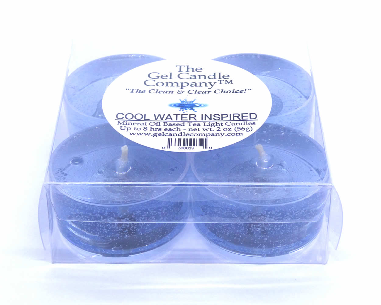 Coolwater Inspired Scented Gel Candle Tea Lights - 4 pk. - Click Image to Close