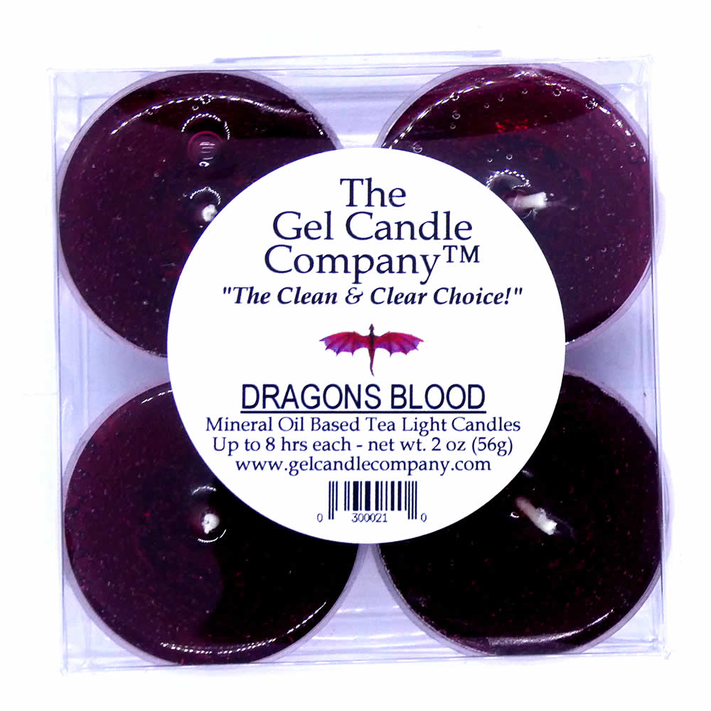 (image for) Dragons Blood Scented Gel Candle Tea Lights - 4 pk.
