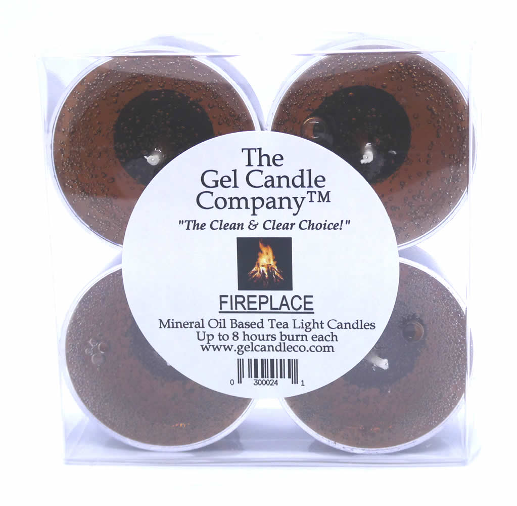 Fireplace Scented Gel Candle Tea Lights - 4 pk. - Click Image to Close