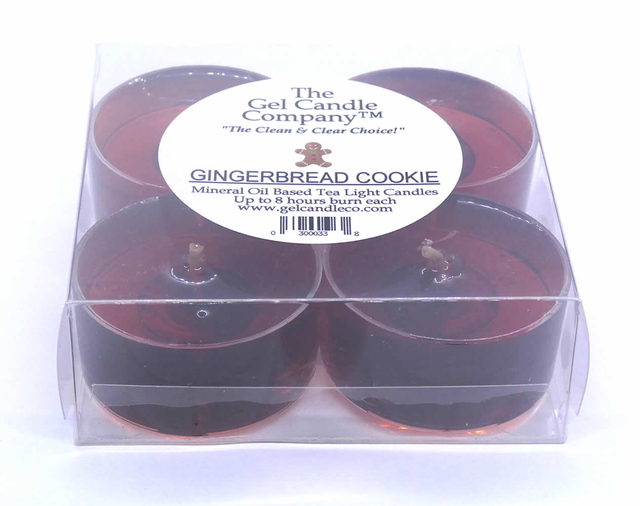 Gingerbread Cookie Scented Gel Candle Tea Lights - 4 pk. - Click Image to Close