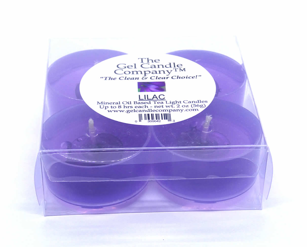 Lilac Scented Gel Candle Tea Lights - 4 pk. - Click Image to Close