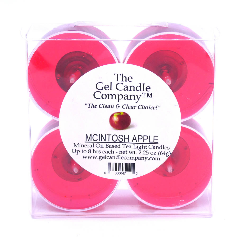 (image for) Mcintosh Apple Scented Gel Candle Tea Lights - 4 pk.