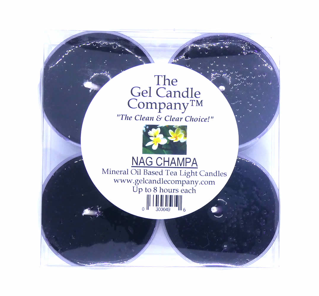 Nag Champa Scented Gel Candle Tea Lights - 4 pk. - Click Image to Close