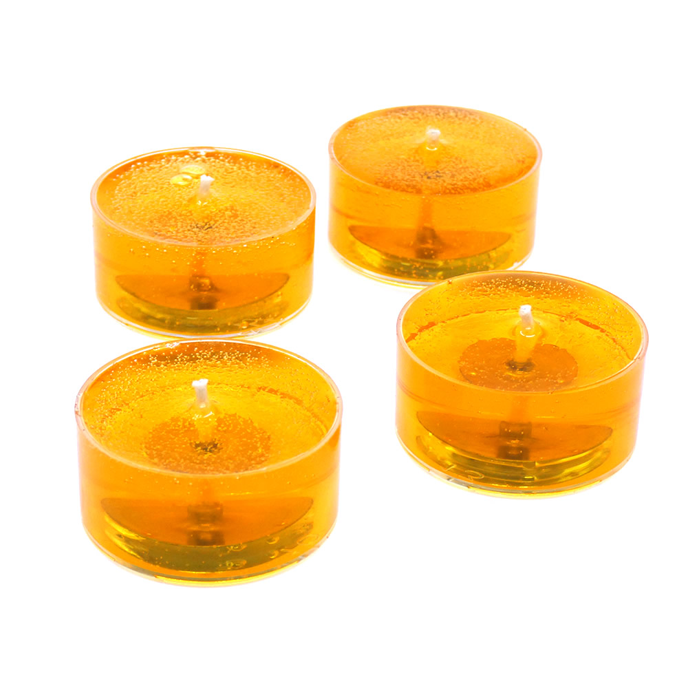 Orange Blossom Scented Gel Candle Tea Lights - 4 pk. - Click Image to Close