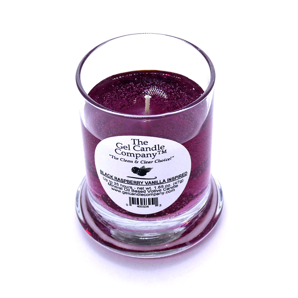 Black Raspberry Vanilla Scented Gel Candle Votive - Click Image to Close