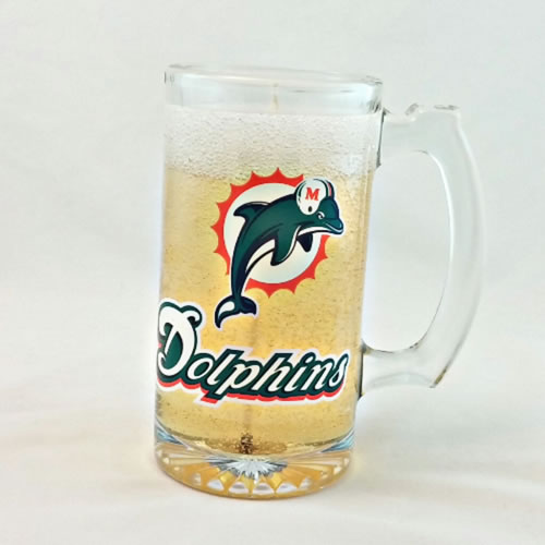 Miami Dolphins Beer Candle - Click Image to Close