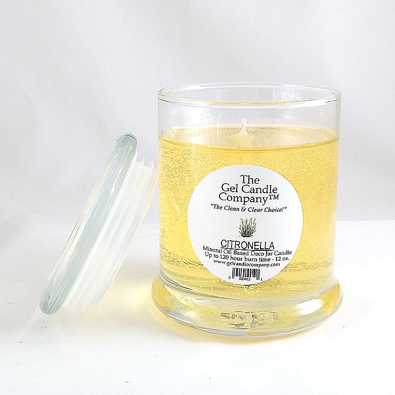 Citronella Scented Gel Candle up to 120 Hour Deco Jar - Click Image to Close