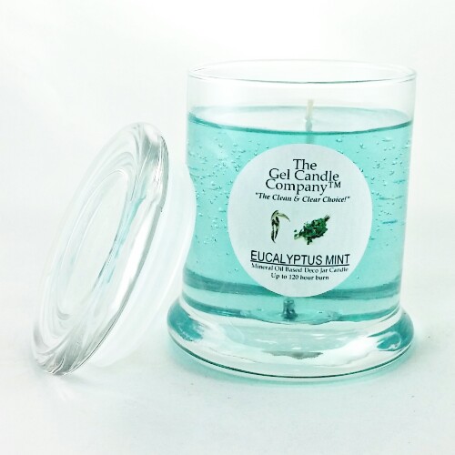Eucalyptus Mint Scented Gel Candle up to 120 Hour Deco Jar - Click Image to Close