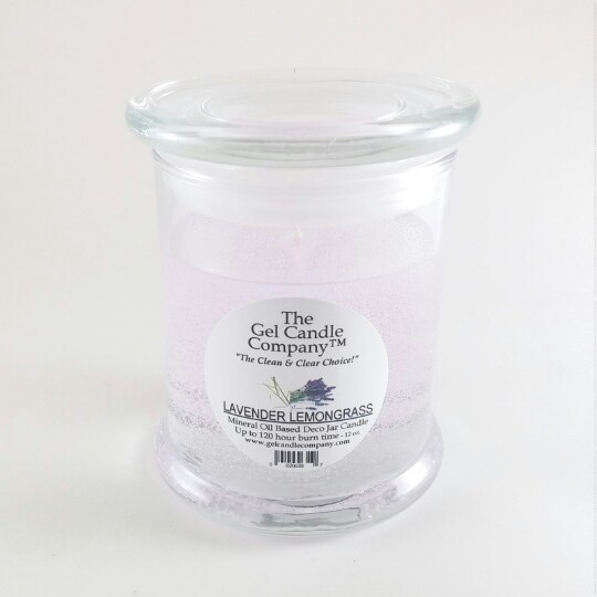 Lavender Scented Gel Candle up to 120 Hour Deco Jar - Click Image to Close