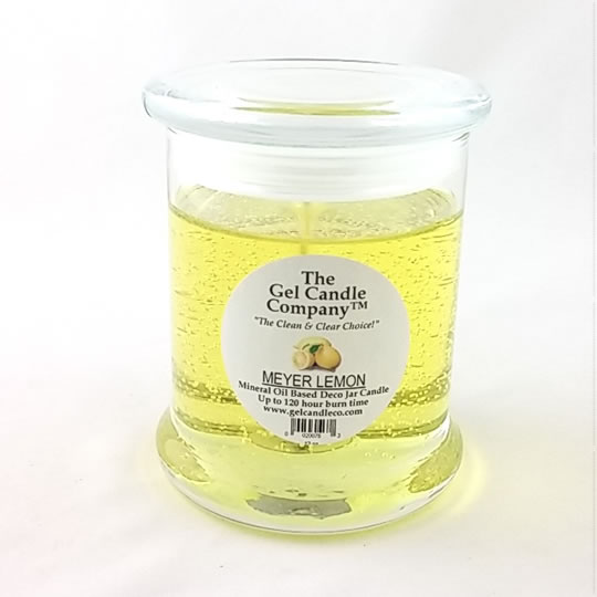 Meyer Lemon Scented Gel Candle up to 120 Hour Deco Jar - Click Image to Close