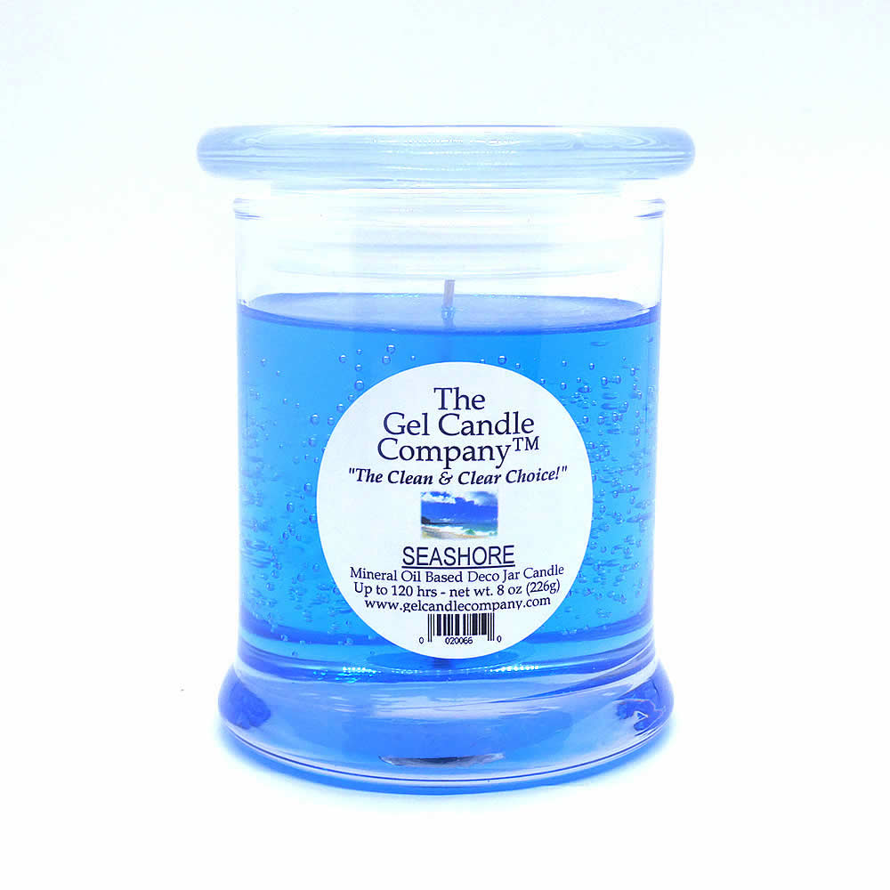 Seashore Scented Gel Candle up to 120 Hour Deco Jar - Click Image to Close