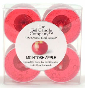 Mcintosh Apple Scented Gel Candle Tea Lights - 4 pk. - Click Image to Close