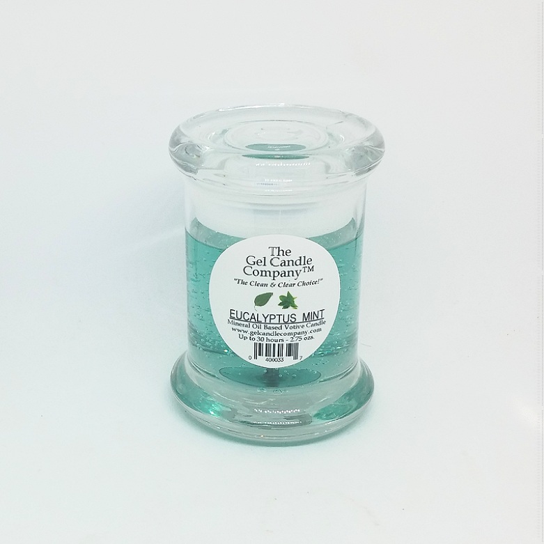 Eucalyptus Mint Scented Gel Candle Votive - Click Image to Close