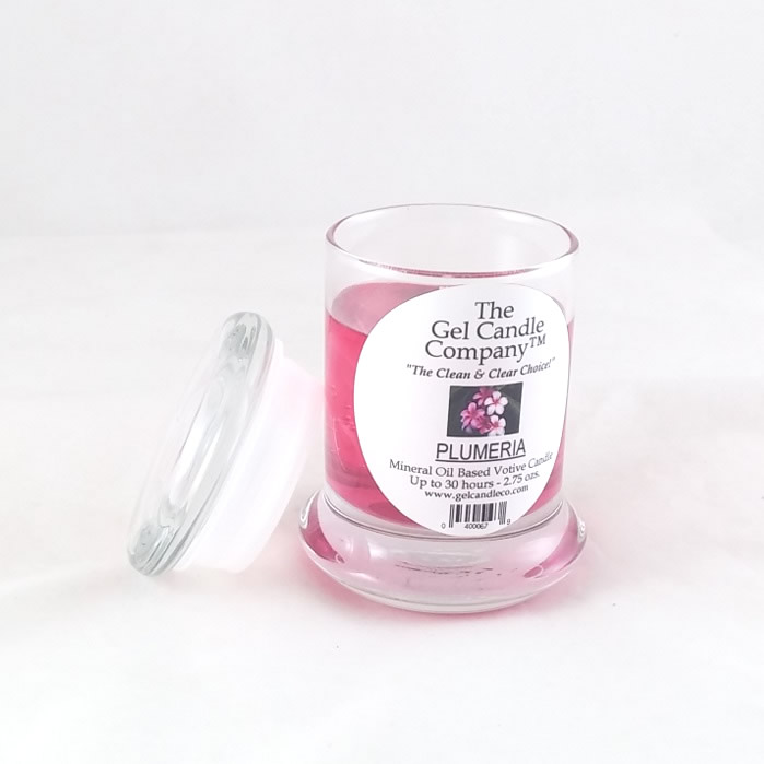 Plumeria Scented Gel Candle Votive - Click Image to Close